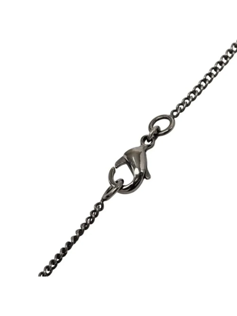 Chanel CC Logo Necklace Black Metal